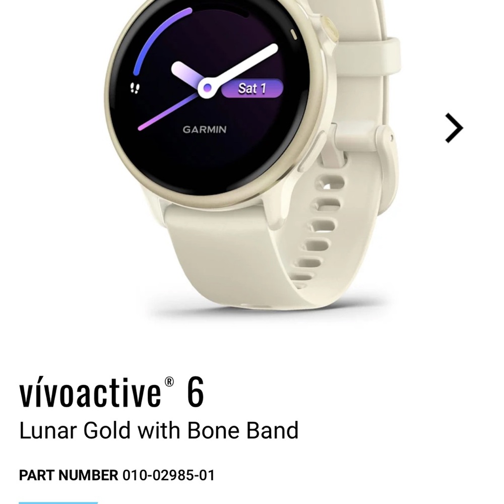 Garmin vívoactive 6 in Lunar Gold with Bone Band